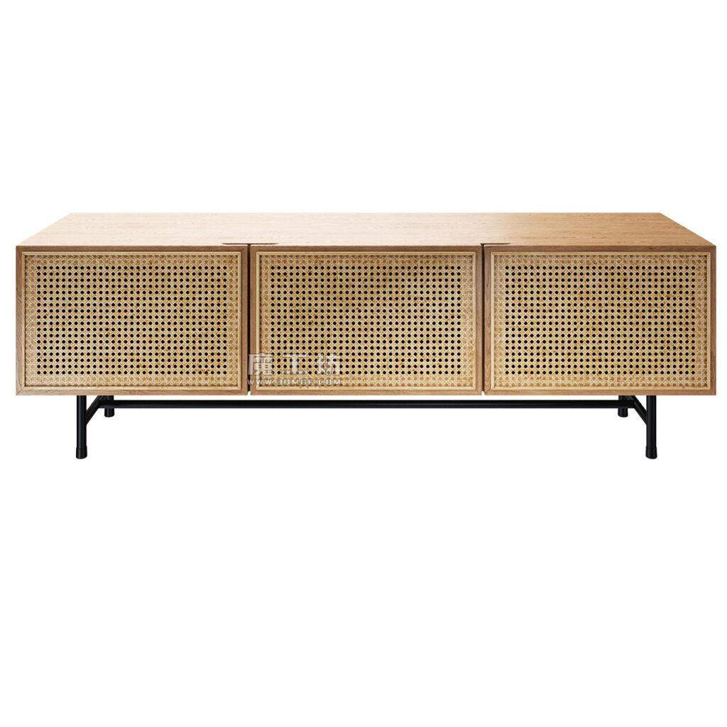 Hans K Racquet TV Console Metal Legs