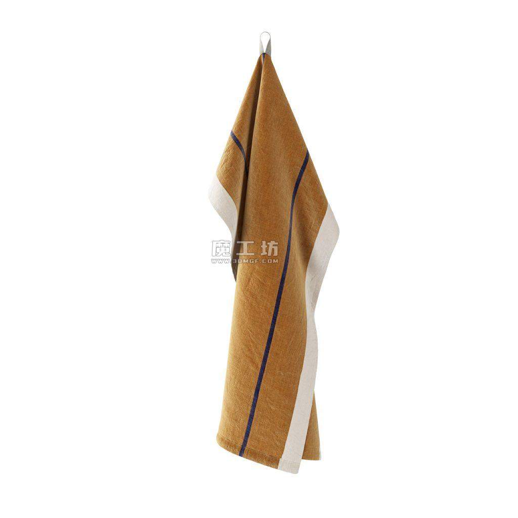 Ferm Living Hale Tea Mustard Navy Towel