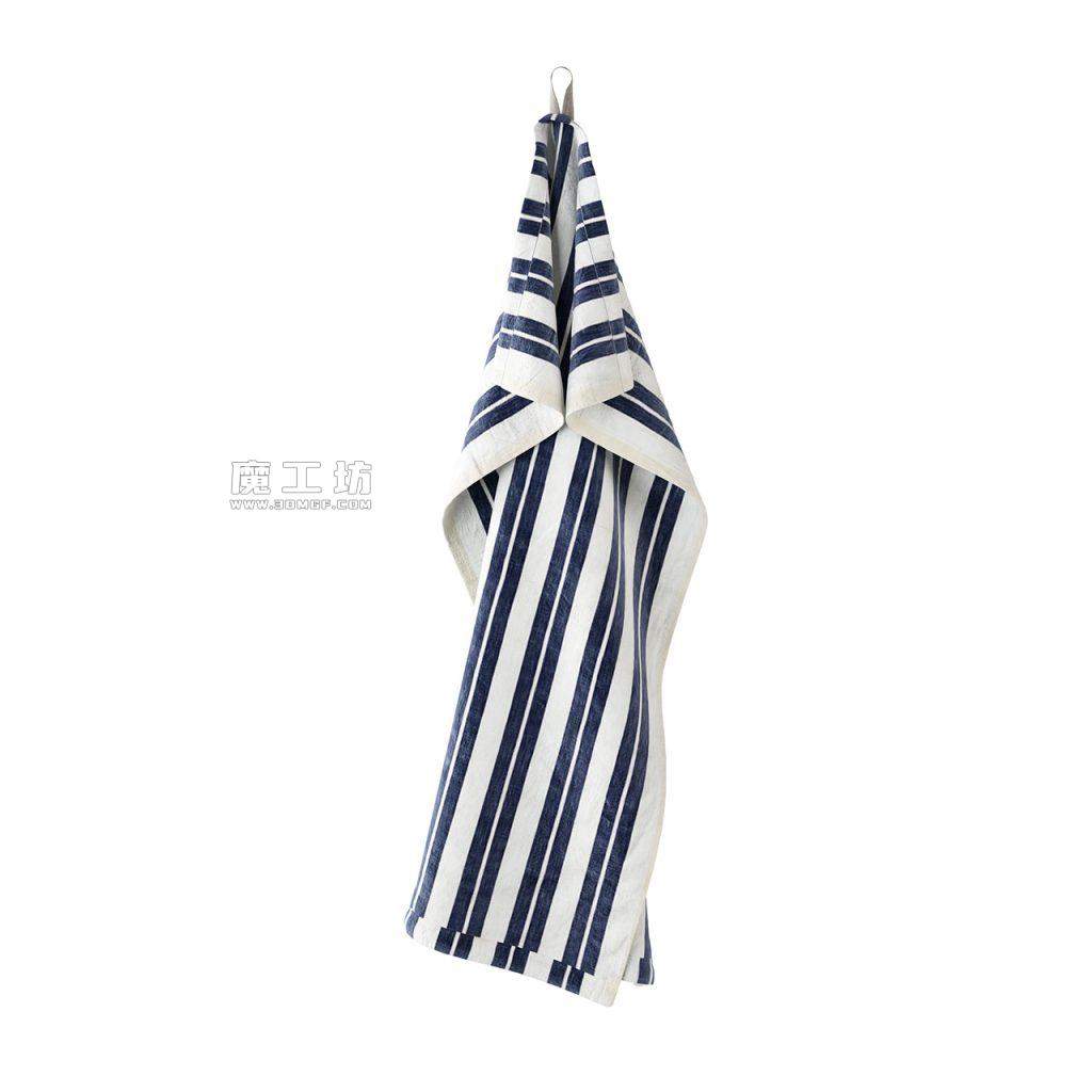 Ferm Living Hale Tea Off-White Blue Towel