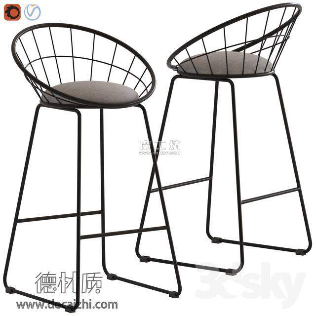 现代吧椅3D模型