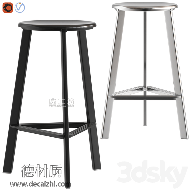 现代吧椅3D模型