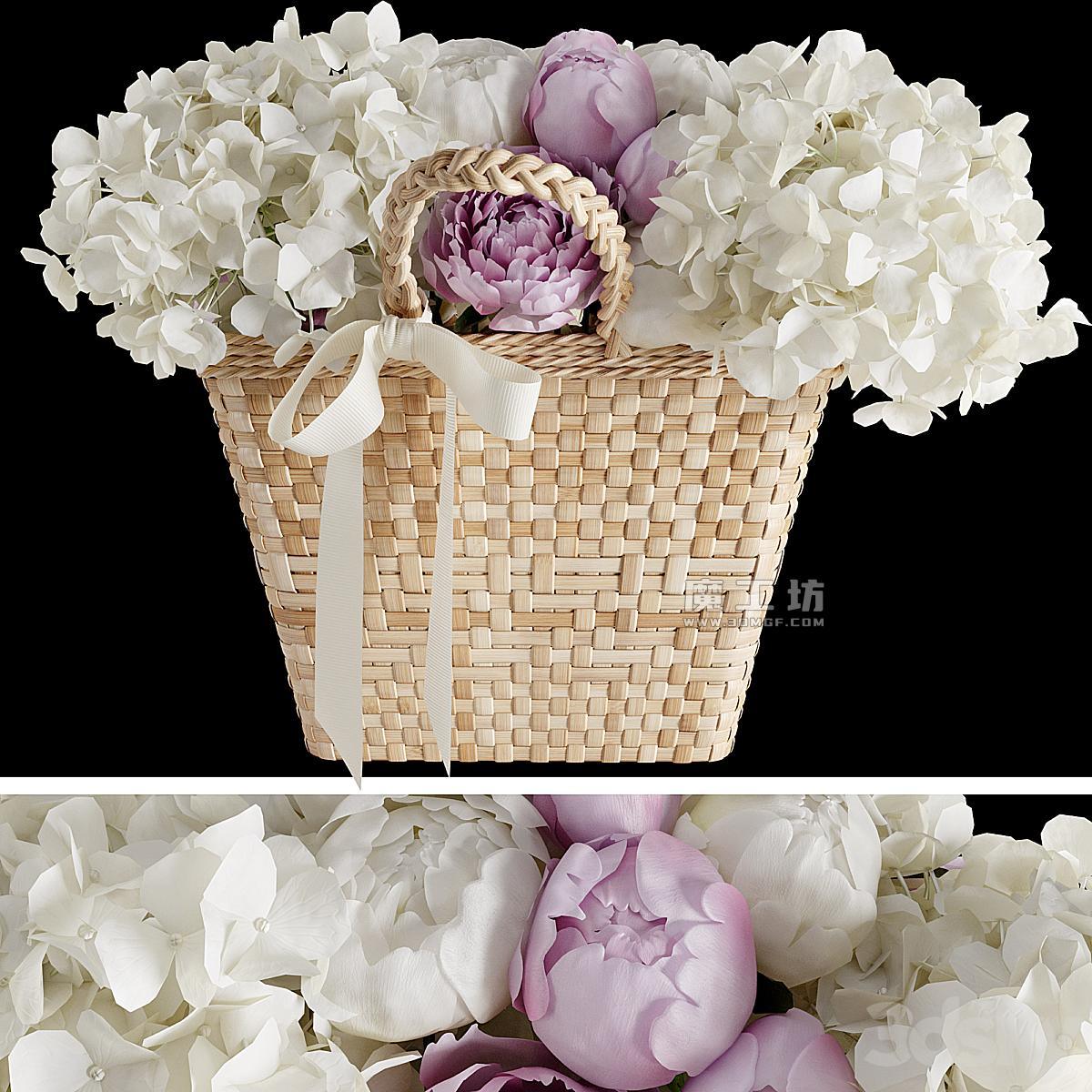 Bb Basket Flowers Vray2015 3D模型