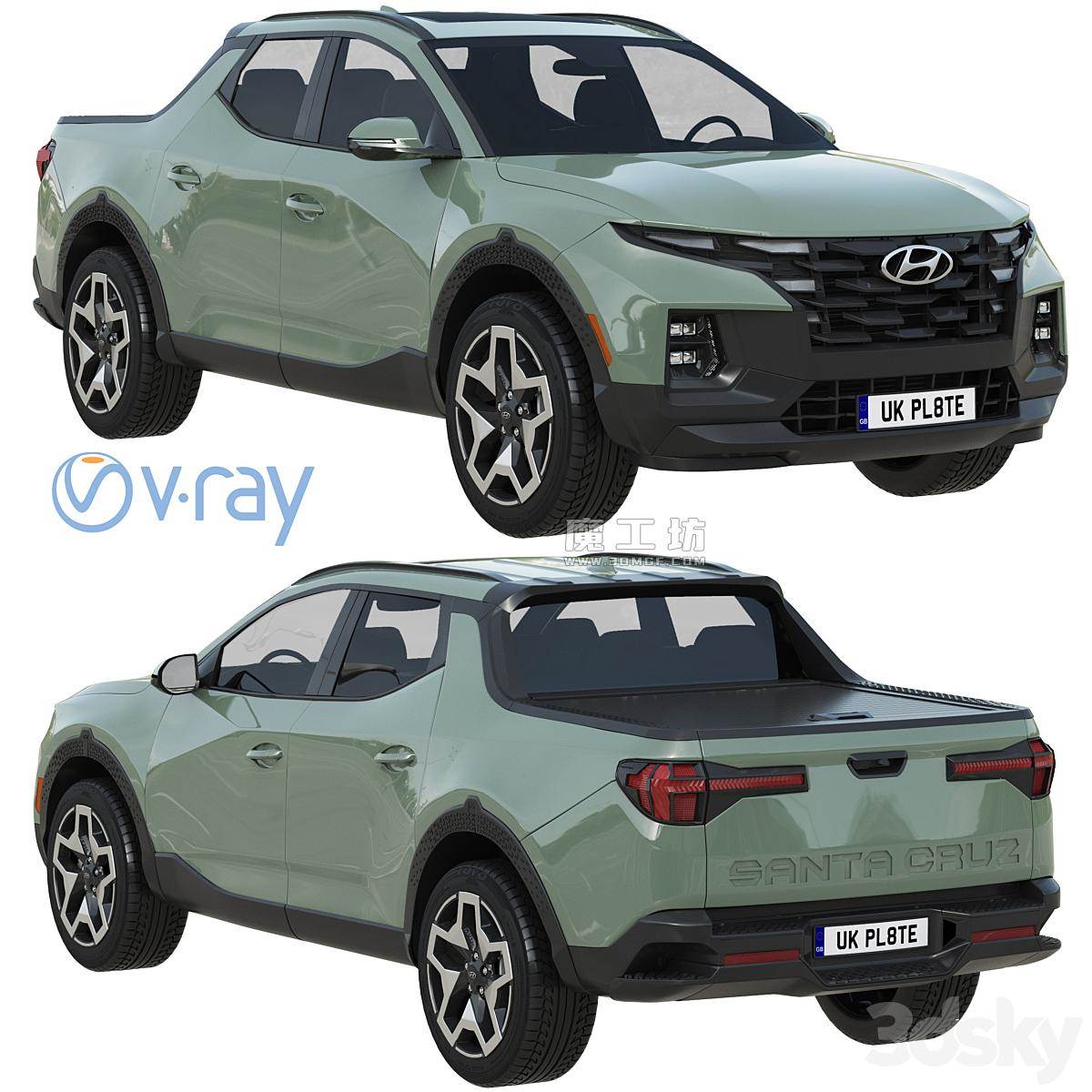 Hyundai Santa Cruz 2022 3D模型