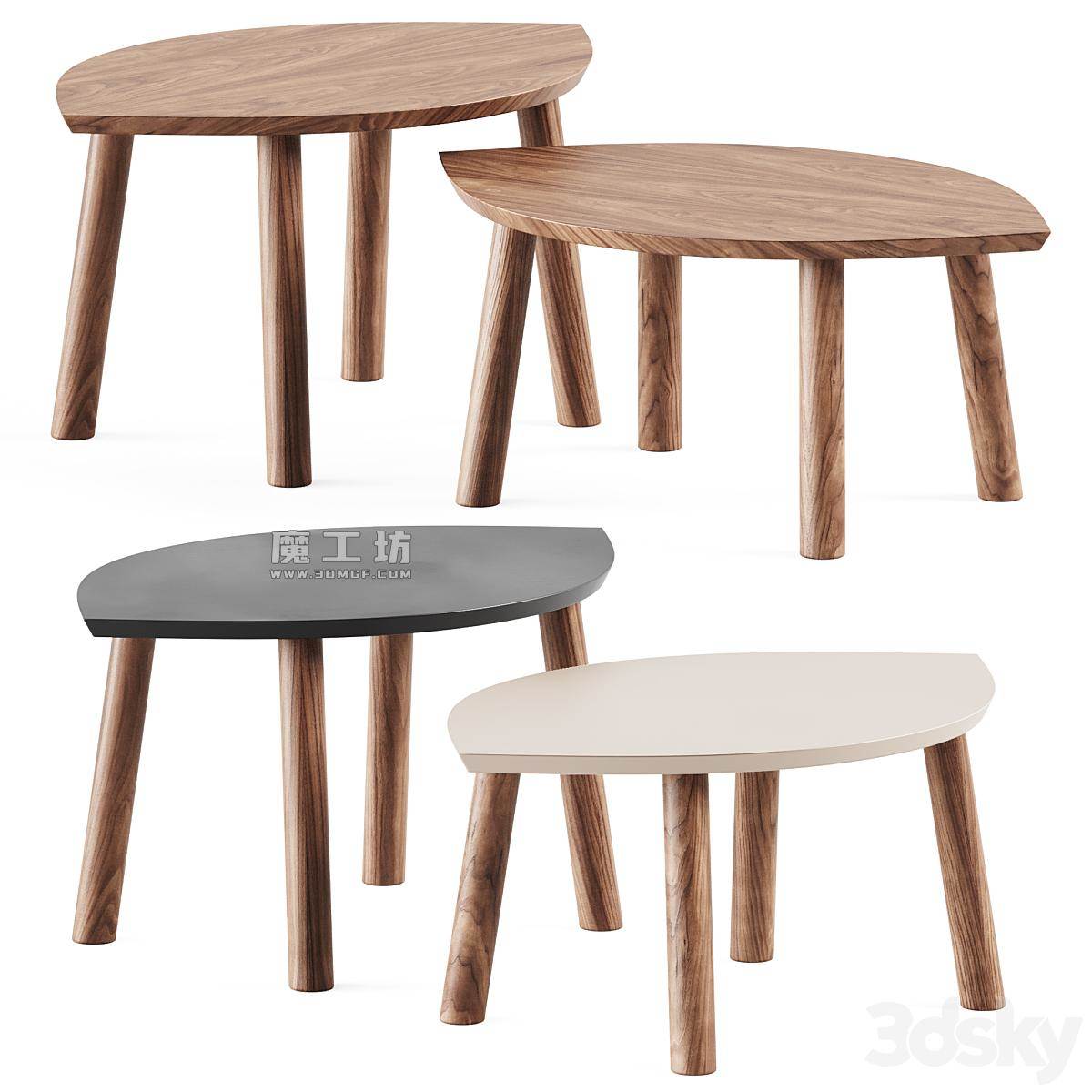 Ikea Stockholm Coffee Tables Set 3D模型