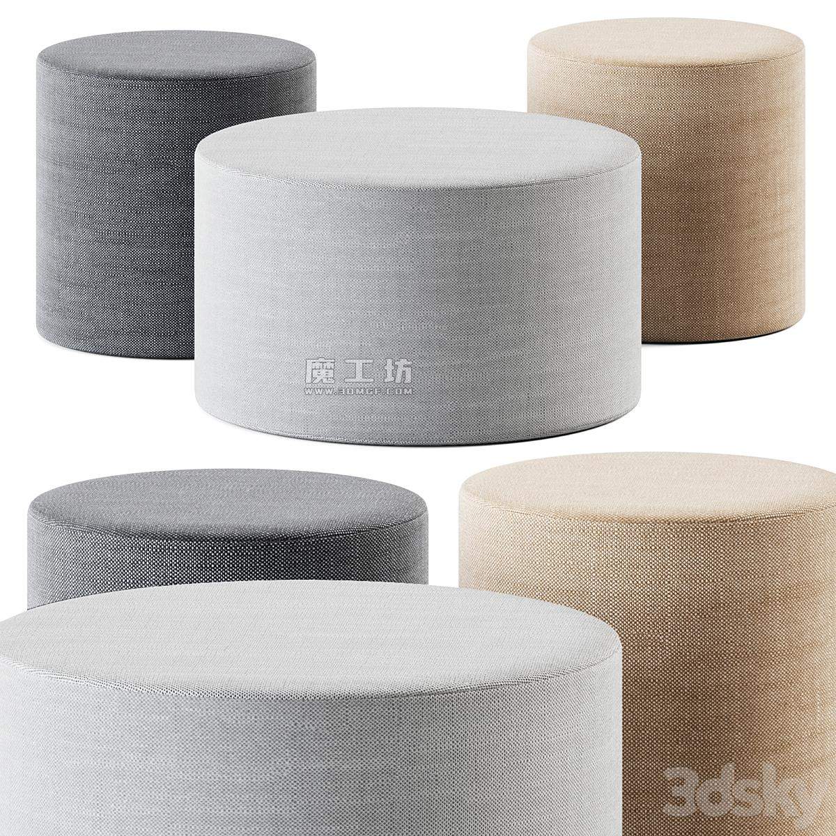 Bumper Outdoor Ottoman By Blu Dot 3D模型