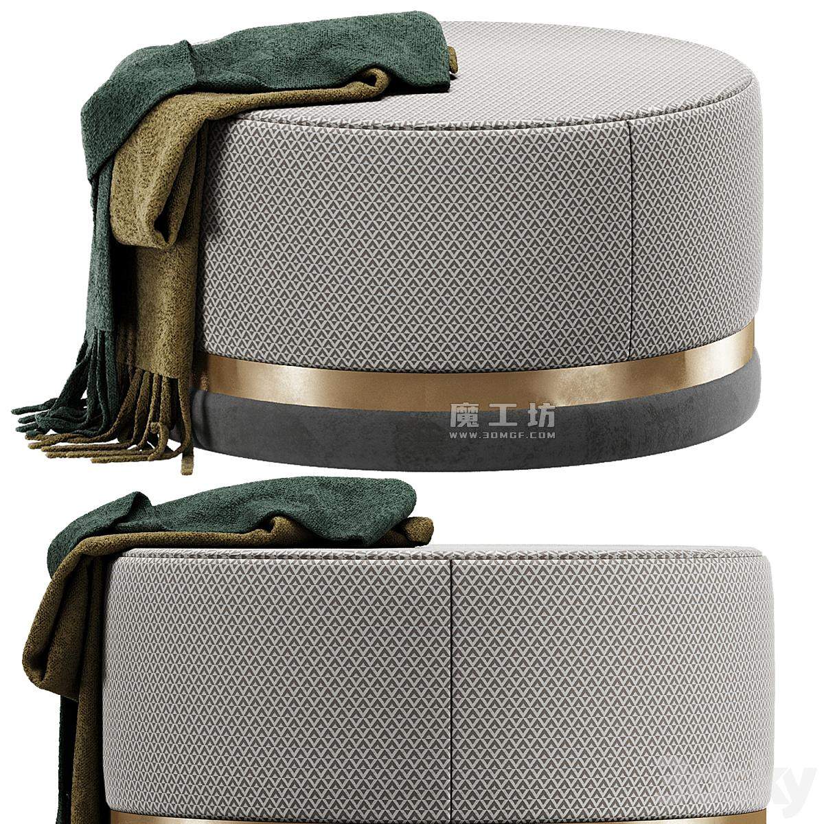 Pouf Cazarina 90x90x48 3D模型