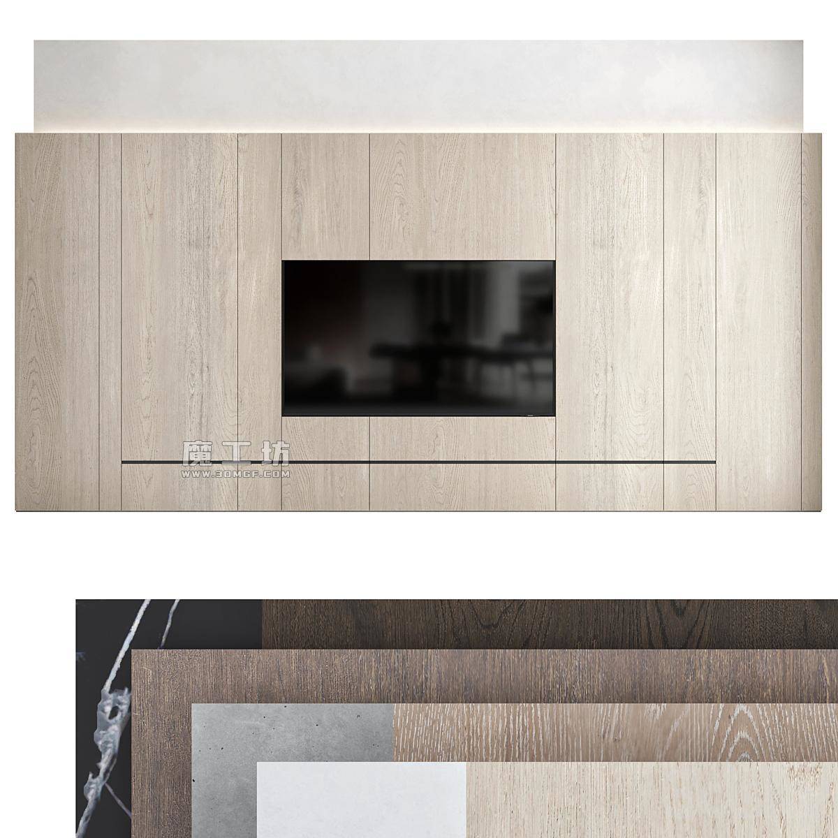 Tv Wall Set05 2014 Vray 3D模型