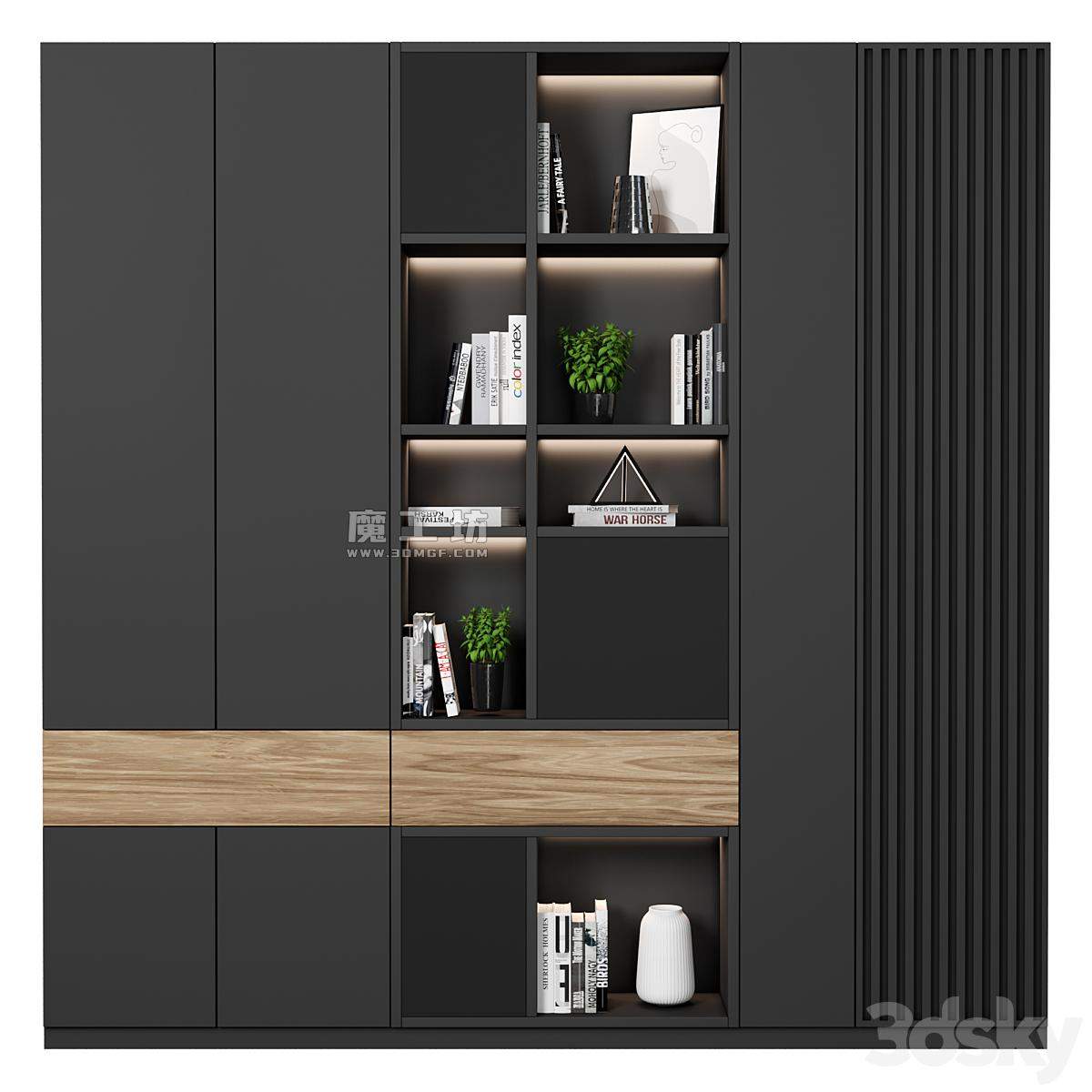 Cabinet With Shelves 21 Vray2015 3D模型